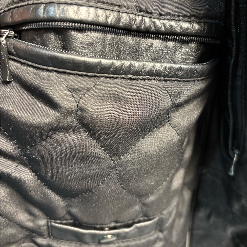 Apt 9 Lambskin Leather Jacket Womens XL Black Soft Zip Front Classic - Picture 8 of 14